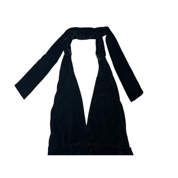 Zara Velvet Halter Jumpsuit Black Sz L - Picture 9 of 11